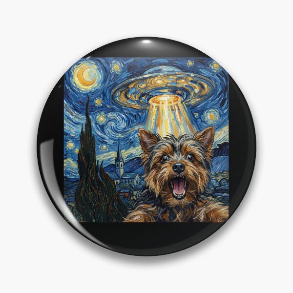 Item preview, Yorkshire Terrier Starry Night UFO Van Gogh Art Dog Selfie Lover designed and sold by Kimberley King Art  King Art.