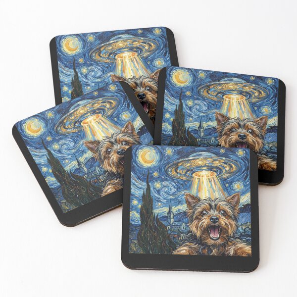 Item preview, Yorkshire Terrier Starry Night UFO Van Gogh Art Dog Selfie Lover designed and sold by Kimberley King Art  King Art.