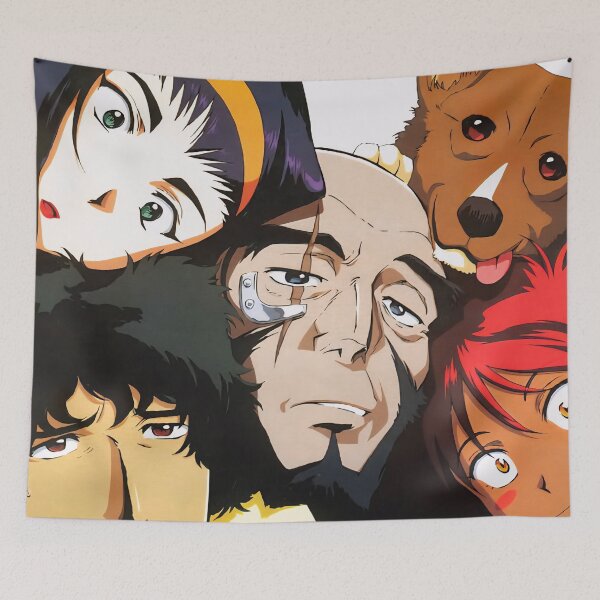 Item preview, Cowboy Bebop Crew Poster | Spike Faye Jet Ein Retro Anime Art designed and sold by PosterFuel.