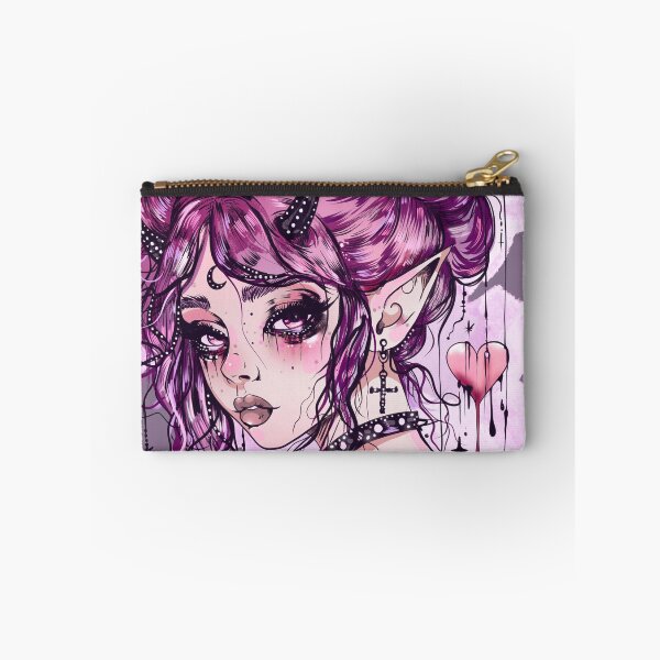 Item preview, Pastel goth girl - kawaii anime manga drawing - lilac aesthetic gothic girl designed and sold by StudioPeachPop.