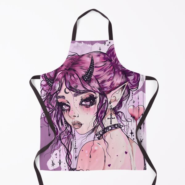 Item preview, Pastel goth girl - kawaii anime manga drawing - lilac aesthetic gothic girl designed and sold by StudioPeachPop.
