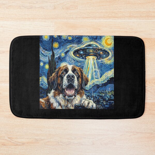 Item preview, Saint Bernard Starry Night UFO Van Gogh Art Dog Selfie Lover designed and sold by Kimberley King Art  King Art.