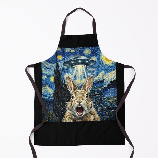 Item preview, Rabbit Starry Night UFO Van Gogh Art Animal Selfie Lover designed and sold by Kimberley King Art King Art.