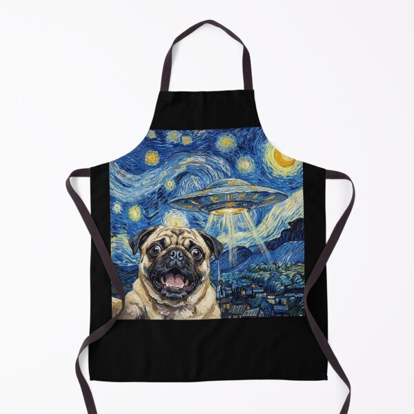 Item preview, Pug Starry Night UFO Van Gogh Art Dog Selfie Lover designed and sold by Kimberley King Art King Art.