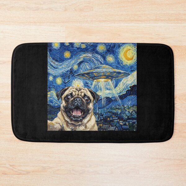 Item preview, Pug Starry Night UFO Van Gogh Art Dog Selfie Lover designed and sold by Kimberley King Art  King Art.