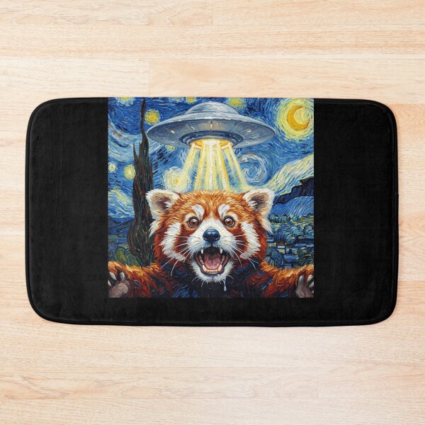 Item preview, Red Panda Starry Night UFO Van Gogh Art Animal Selfie Lover designed and sold by Kimberley King Art  King Art.