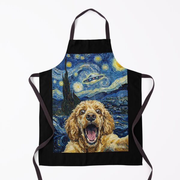 Item preview, Poodle Starry Night UFO Van Gogh Art Dog Selfie Lover designed and sold by Kimberley King Art King Art.