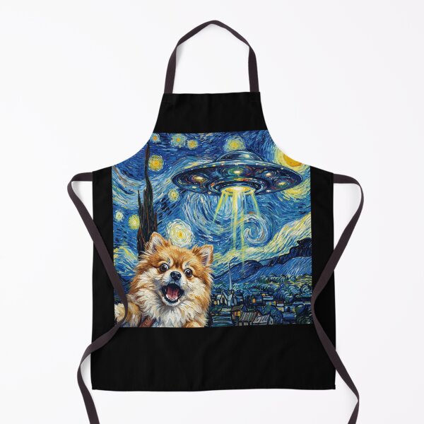 Item preview, Pomeranian Starry Night UFO Van Gogh Art Dog Selfie Lover designed and sold by Kimberley King Art King Art.