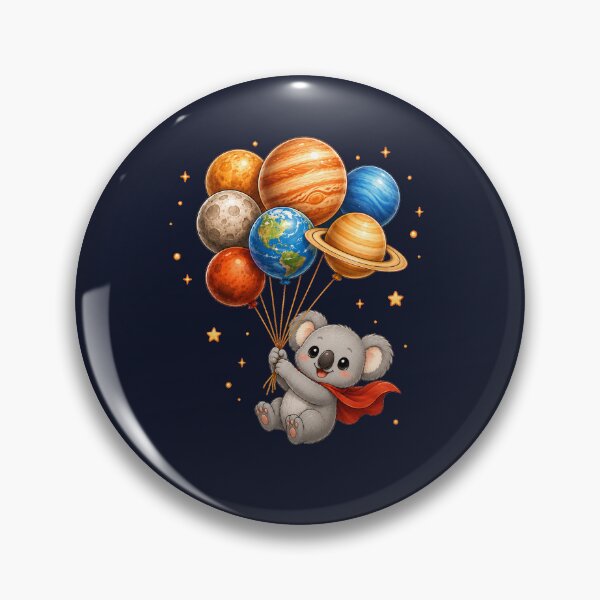 Item preview, Cute Kawaii Koala Flying with Planet Balloons designed and sold by Seculinator.
