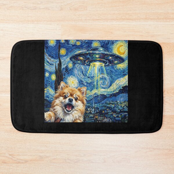 Item preview, Pomeranian Starry Night UFO Van Gogh Art Dog Selfie Lover designed and sold by Kimberley King Art  King Art.