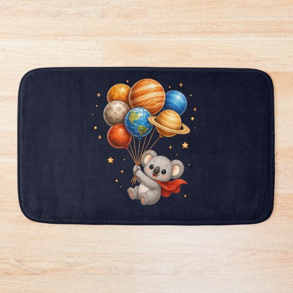 Item preview, Cute Kawaii Koala Flying with Planet Balloons designed and sold by Seculinator.