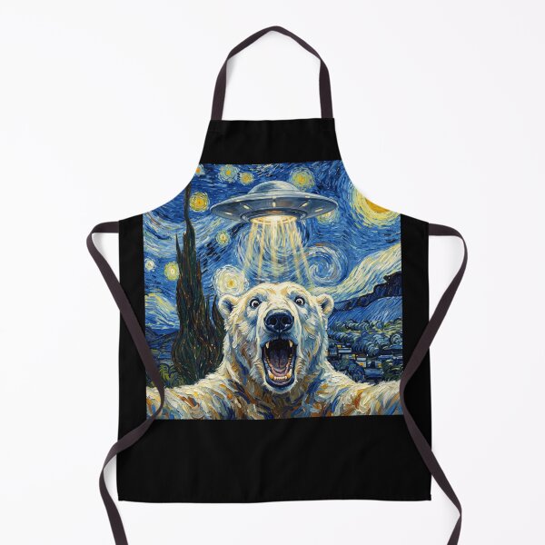 Item preview, Polar Bear Starry Night UFO Van Gogh Art Animal Selfie Lover designed and sold by Kimberley King Art King Art.