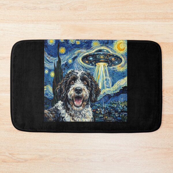 Item preview, Portuguese Water Dog Starry Night UFO Van Gogh Art Dog Selfie Lover designed and sold by Kimberley King Art  King Art.