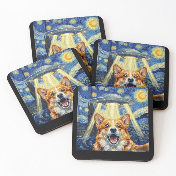 Item preview, Pembroke Welsh Corgi Starry Night UFO Van Gogh Art Dog Selfie Lover designed and sold by Kimberley King Art  King Art.