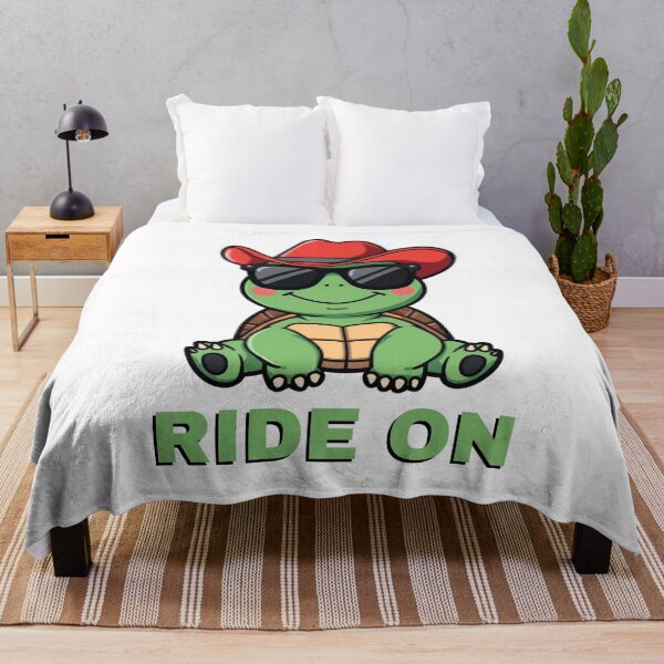 Item preview, Ride On - Cute Rockstar Cowboy Turtle designed and sold by BrokenVibe.