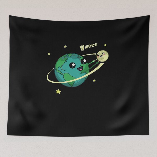 Item preview, Wiiiieee Happy Earth Moon Orbiting Space Cartoon designed and sold by marke770.