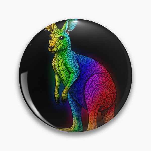 Item preview, Rainbow Tribal Kangaroo on Black Background designed and sold by Karszul.