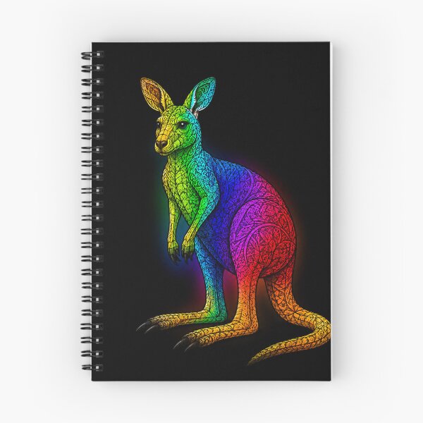 Item preview, Rainbow Tribal Kangaroo on Black Background designed and sold by Karszul.
