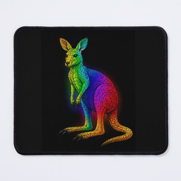 Item preview, Rainbow Tribal Kangaroo on Black Background designed and sold by Karszul.