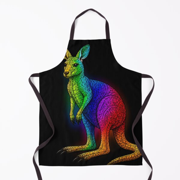 Item preview, Rainbow Tribal Kangaroo on Black Background designed and sold by Karszul.