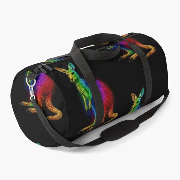 Item preview, Rainbow Tribal Kangaroo on Black Background designed and sold by Karszul.