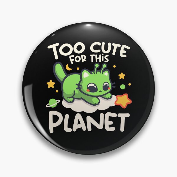 Item preview, Too Cute For This Planet - Kawaii Alien Kitten Space Art designed and sold by NemiMakeit.
