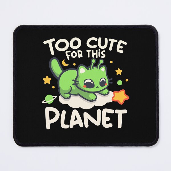 Item preview, Too Cute For This Planet - Kawaii Alien Kitten Space Art designed and sold by NemiMakeit.