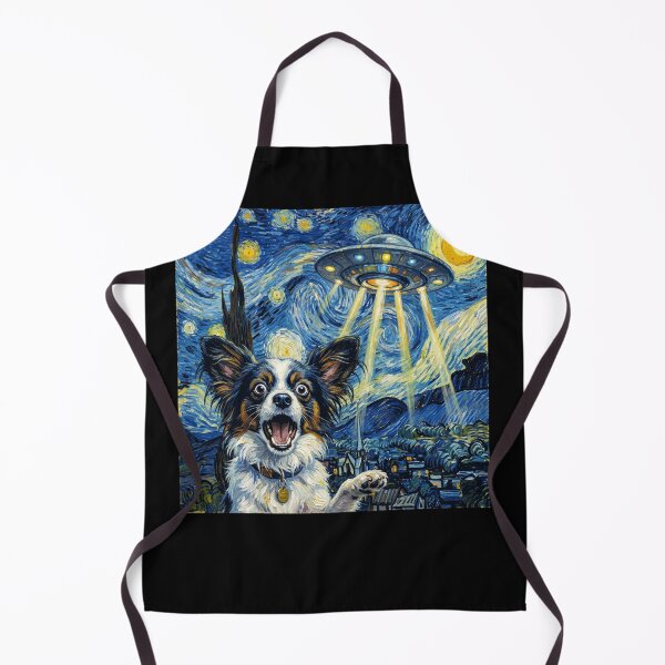 Item preview, Papillon Starry Night UFO Van Gogh Art Dog Selfie Lover designed and sold by Kimberley King Art King Art.