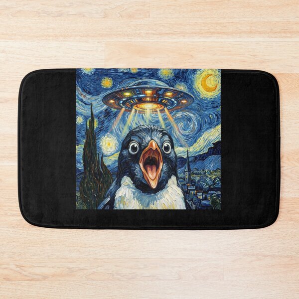 Item preview, Penguin Starry Night UFO Van Gogh Art Animal Selfie Lover designed and sold by Kimberley King Art  King Art.