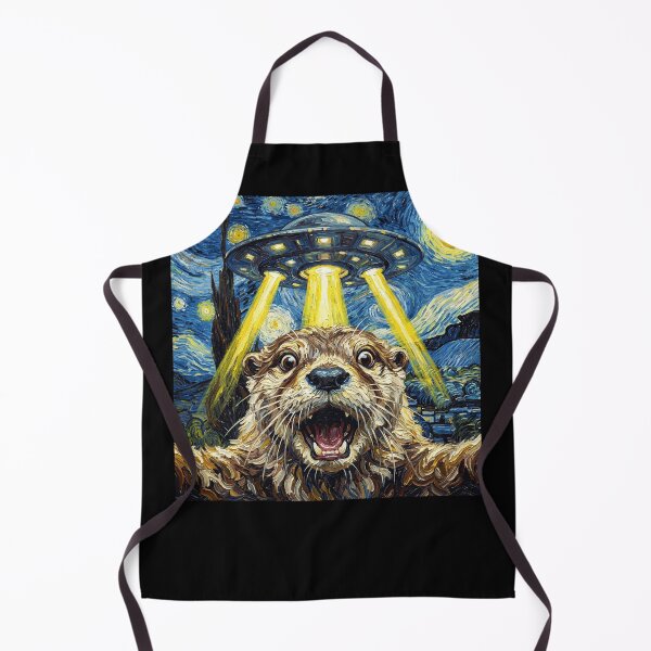 Item preview, Otter Starry Night UFO Van Gogh Art Animal Selfie Lover designed and sold by Kimberley King Art King Art.