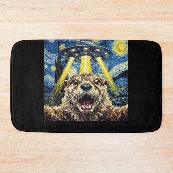 Item preview, Otter Starry Night UFO Van Gogh Art Animal Selfie Lover designed and sold by Kimberley King Art  King Art.
