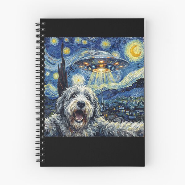 Item preview, Old English Sheepdog Starry Night UFO Van Gogh Art Dog Selfie Lover designed and sold by Kimberley King Art  King Art.