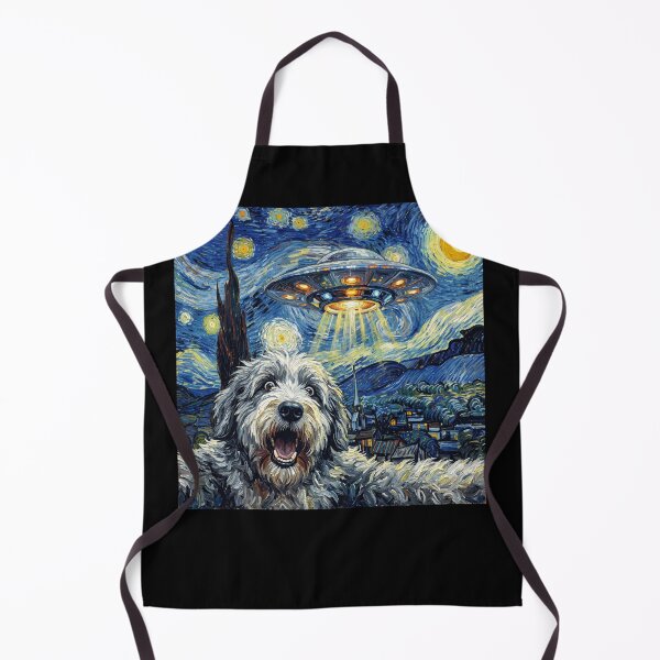 Item preview, Old English Sheepdog Starry Night UFO Van Gogh Art Dog Selfie Lover designed and sold by Kimberley King Art King Art.