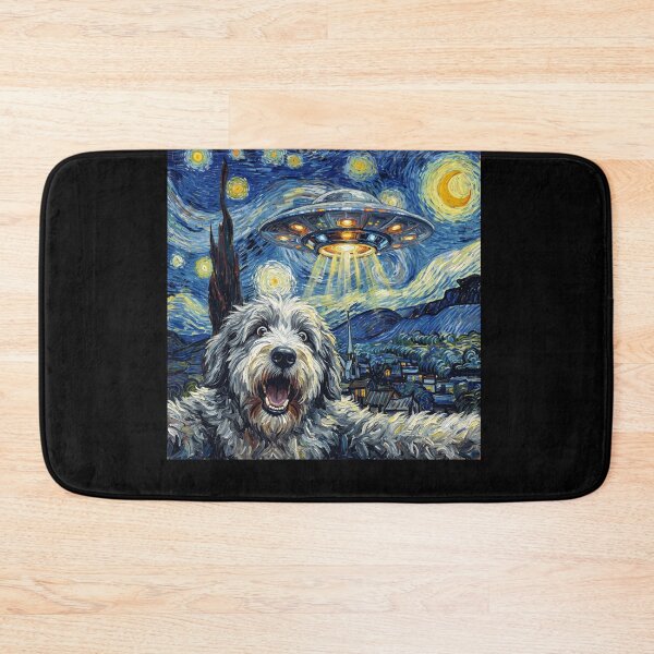 Item preview, Old English Sheepdog Starry Night UFO Van Gogh Art Dog Selfie Lover designed and sold by Kimberley King Art  King Art.