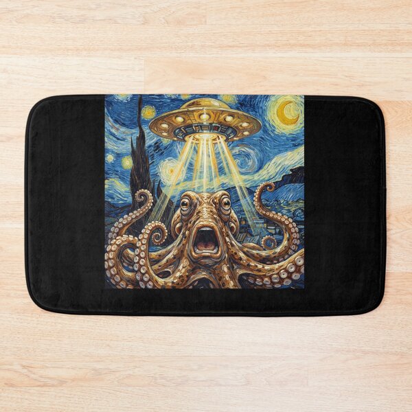 Item preview, Octopus Starry Night UFO Van Gogh Art Animal Selfie Lover designed and sold by Kimberley King Art  King Art.