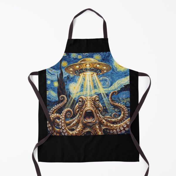 Item preview, Octopus Starry Night UFO Van Gogh Art Animal Selfie Lover designed and sold by Kimberley King Art King Art.