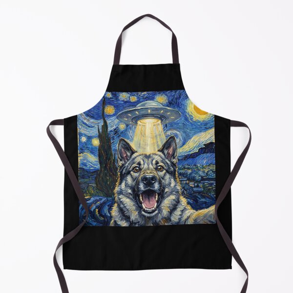 Item preview, Norwegian Elkhound Starry Night UFO Van Gogh Art Dog Selfie Lover designed and sold by Kimberley King Art King Art.