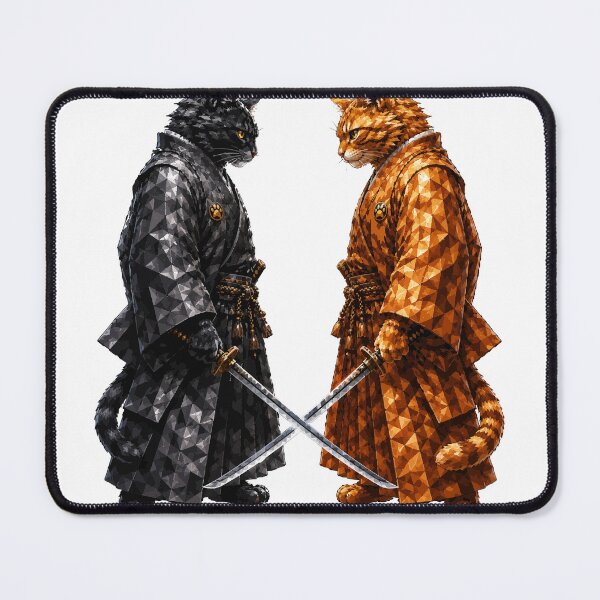 Item preview, The Final Duel / Samurai Cat Collection designed and sold by ValentynaTyshenkoArt.