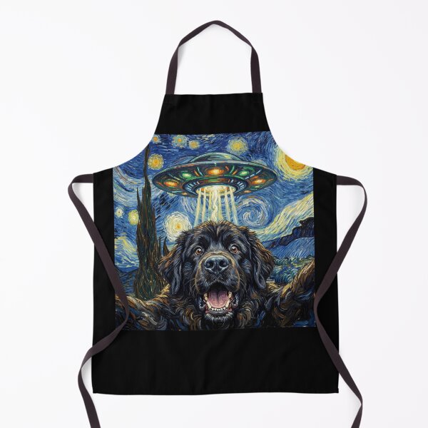 Item preview, Newfoundland Starry Night UFO Van Gogh Art Dog Selfie Lover designed and sold by Kimberley King Art King Art.
