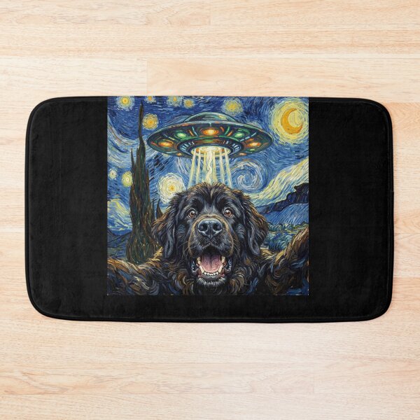 Item preview, Newfoundland Starry Night UFO Van Gogh Art Dog Selfie Lover designed and sold by Kimberley King Art  King Art.