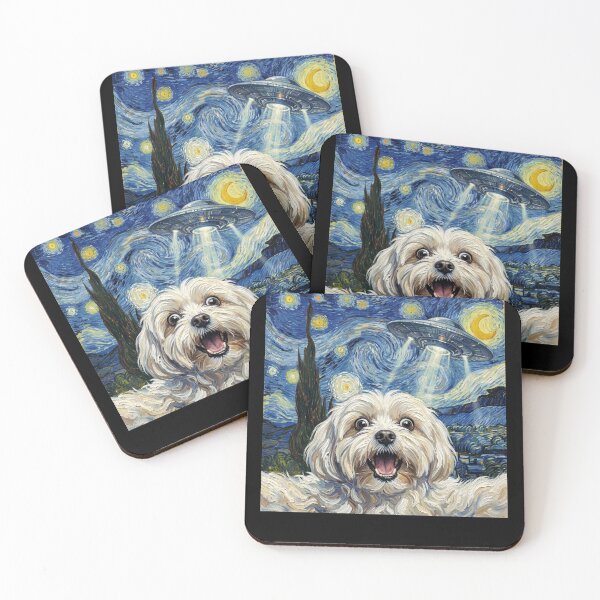 Item preview, Maltese Starry Night UFO Van Gogh Art Dog Selfie Lover designed and sold by Kimberley King Art  King Art.