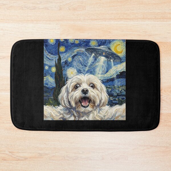Item preview, Maltese Starry Night UFO Van Gogh Art Dog Selfie Lover designed and sold by Kimberley King Art  King Art.