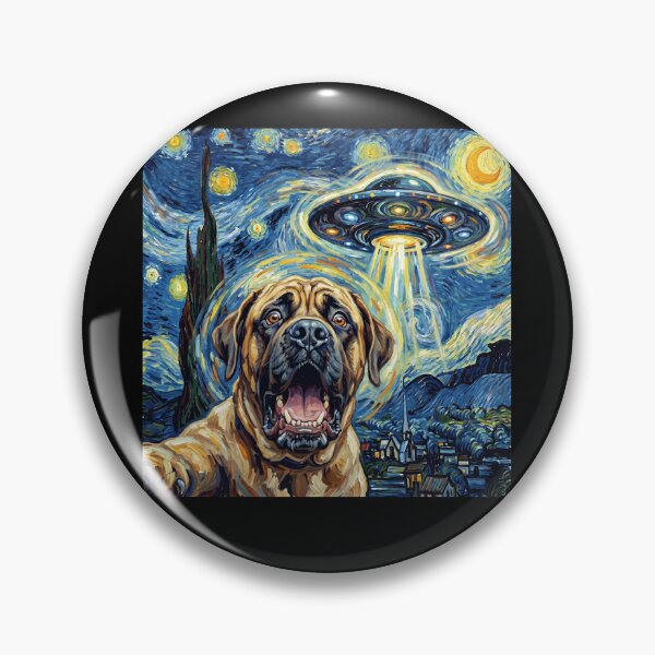 Item preview, Mastiff Starry Night UFO Van Gogh Art Dog Selfie Lover designed and sold by Kimberley King Art  King Art.