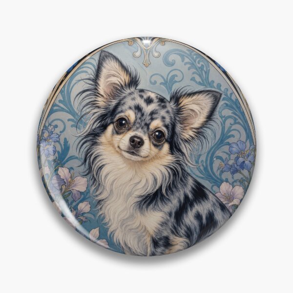 Item preview, Blue Merle Chihuahua Art Nouveau Style designed and sold by AntiqueImages.