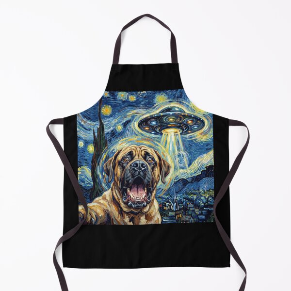 Item preview, Mastiff Starry Night UFO Van Gogh Art Dog Selfie Lover designed and sold by Kimberley King Art King Art.