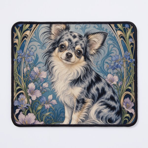 Item preview, Blue Merle Chihuahua Art Nouveau Style designed and sold by AntiqueImages.