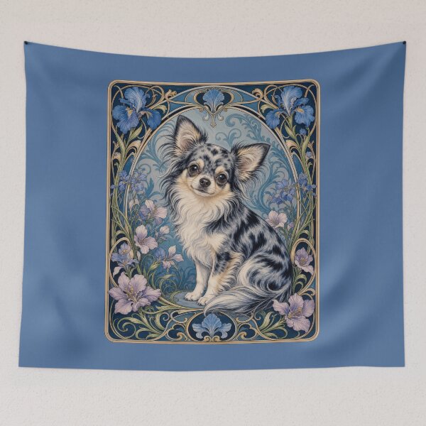 Item preview, Blue Merle Chihuahua Art Nouveau Style designed and sold by AntiqueImages.
