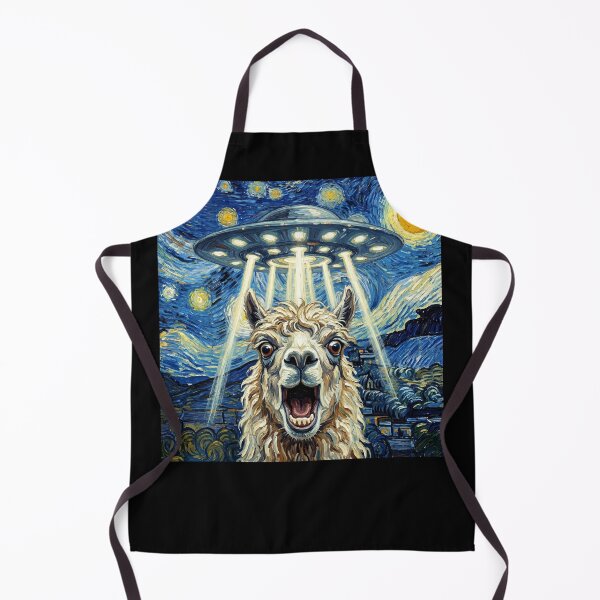 Item preview, Llama Starry Night UFO Van Gogh Art Animal Selfie Lover designed and sold by Kimberley King Art King Art.