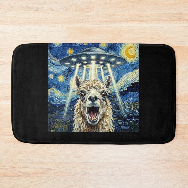 Item preview, Llama Starry Night UFO Van Gogh Art Animal Selfie Lover designed and sold by Kimberley King Art  King Art.