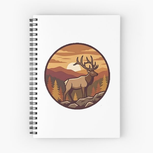 Item preview, Majestic Elk on Mountain Ridge Smoky Mountains Wildlife Art Minimalist designed and sold by Yellowriversss.